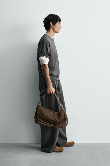 T-SHIRT WITH LABEL PATCH - Dark grey by Zara - Image 3