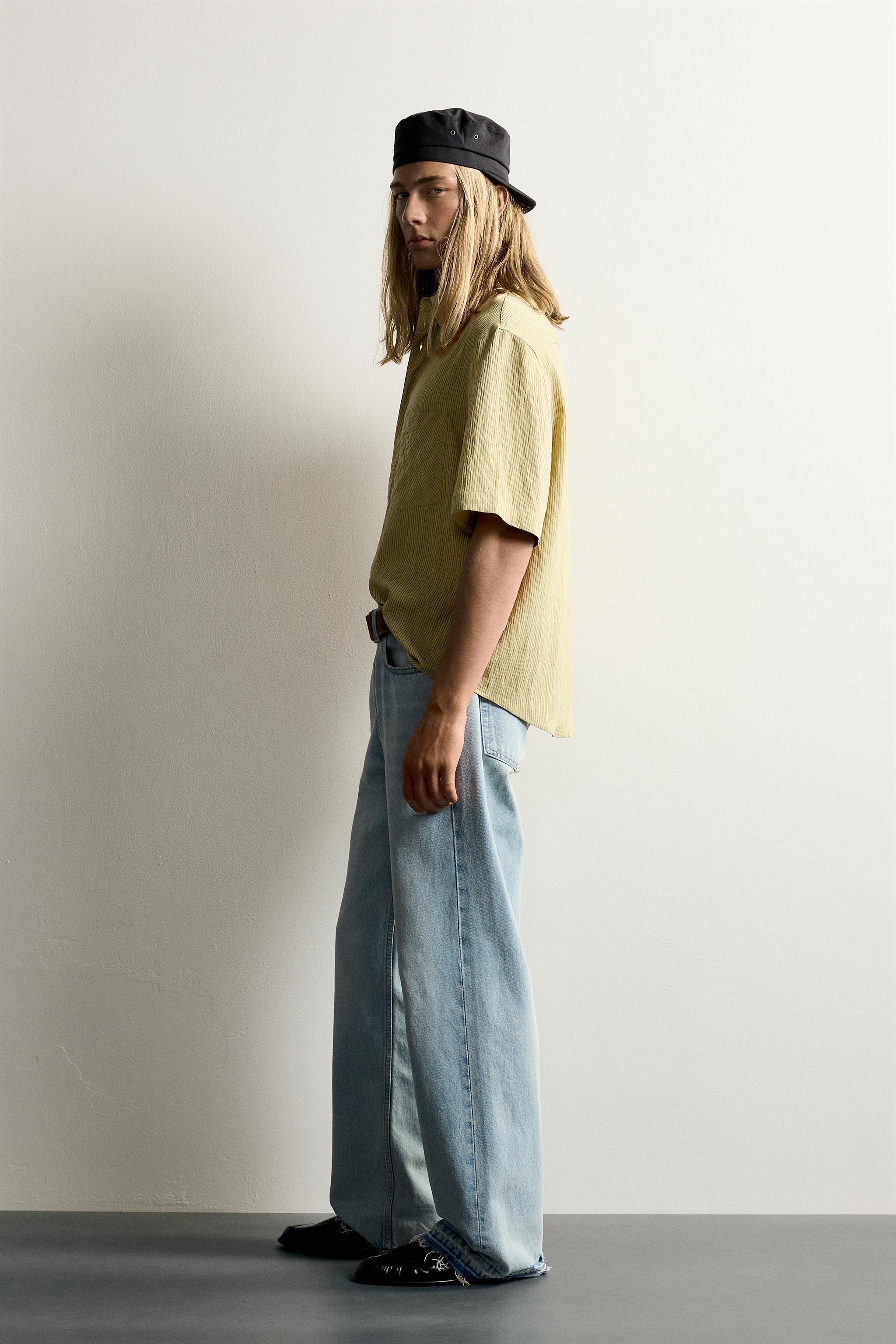STRIPED JACQUARD BOXY FIT SHIRT