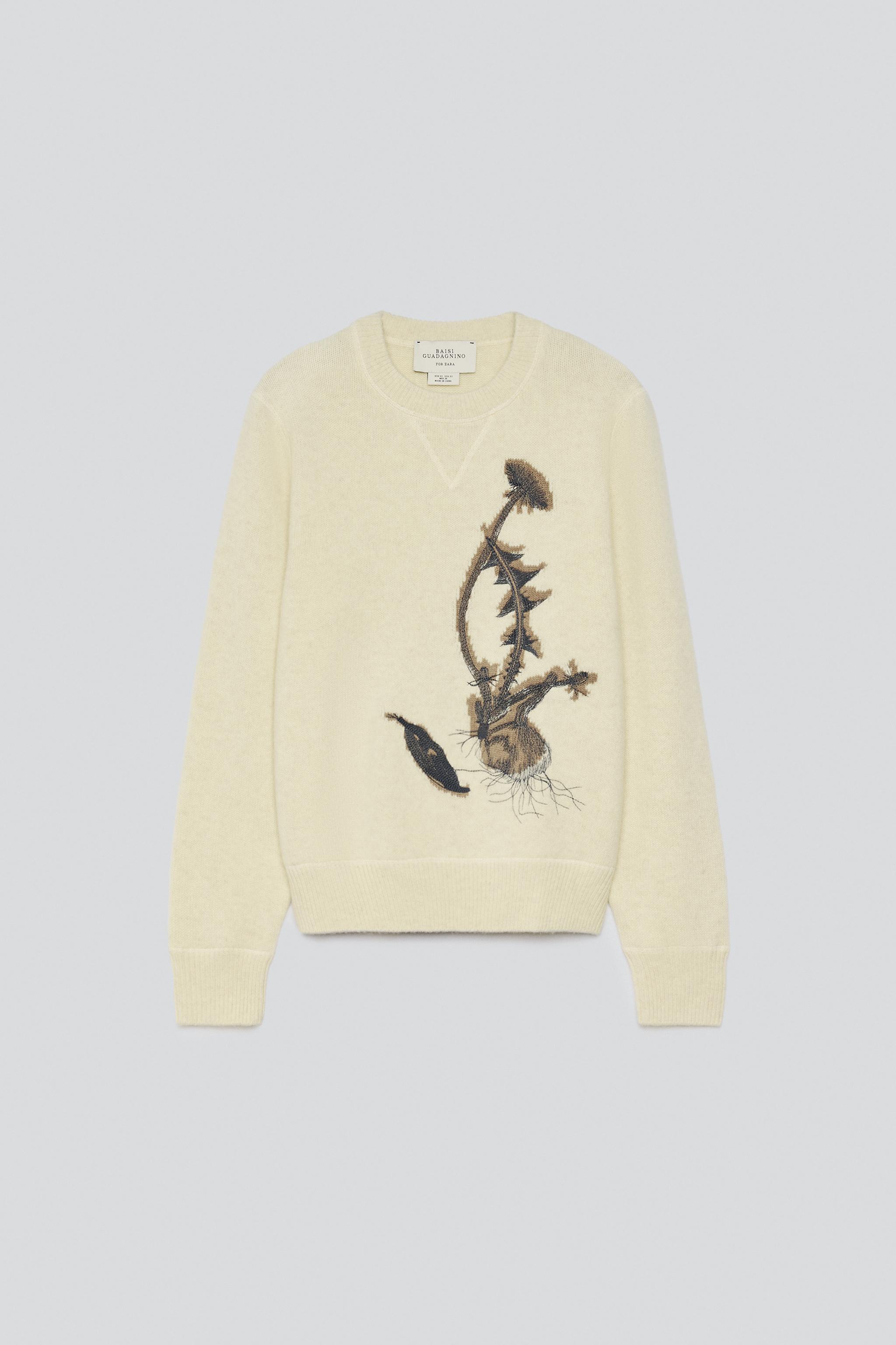 100% WOOL EMBROIDERED INTARSIA JUMPER - thumbnail 3