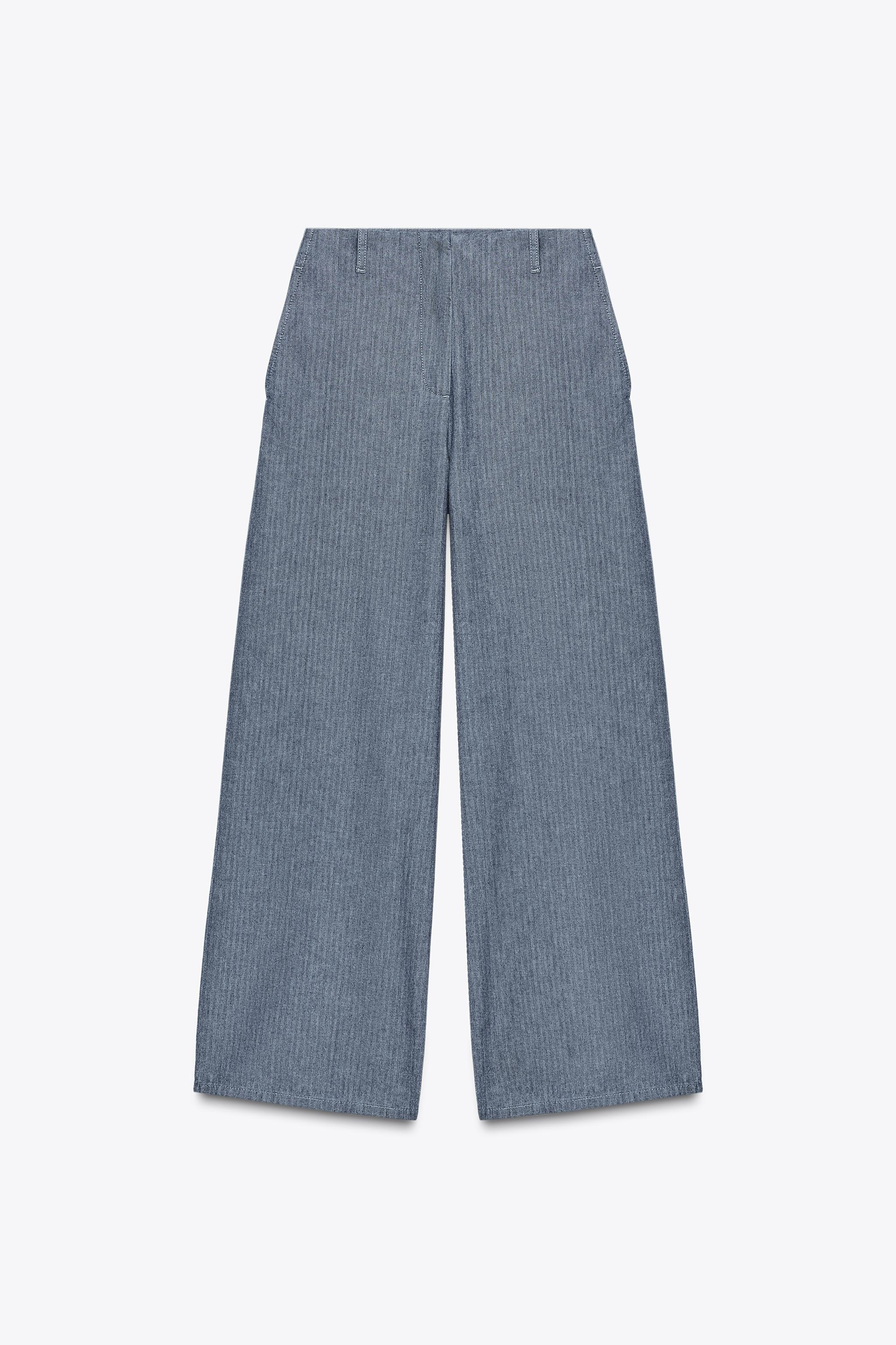 ZW COLLECTION RELAXED PANTS - Blue | ZARA United States