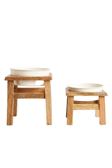 PET FOOD BOWL WITH STAND - Brown by Zara