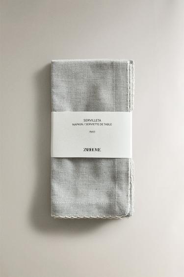SERVIETTES DE TABLE ONDULATIONS (LOT DE 2 UNITÉS) - Gris de Zara - Image 4