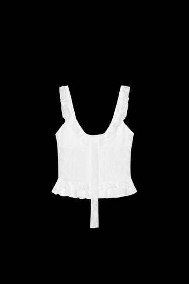 RUFFLED LACE TOP - White by Zara - Image 0