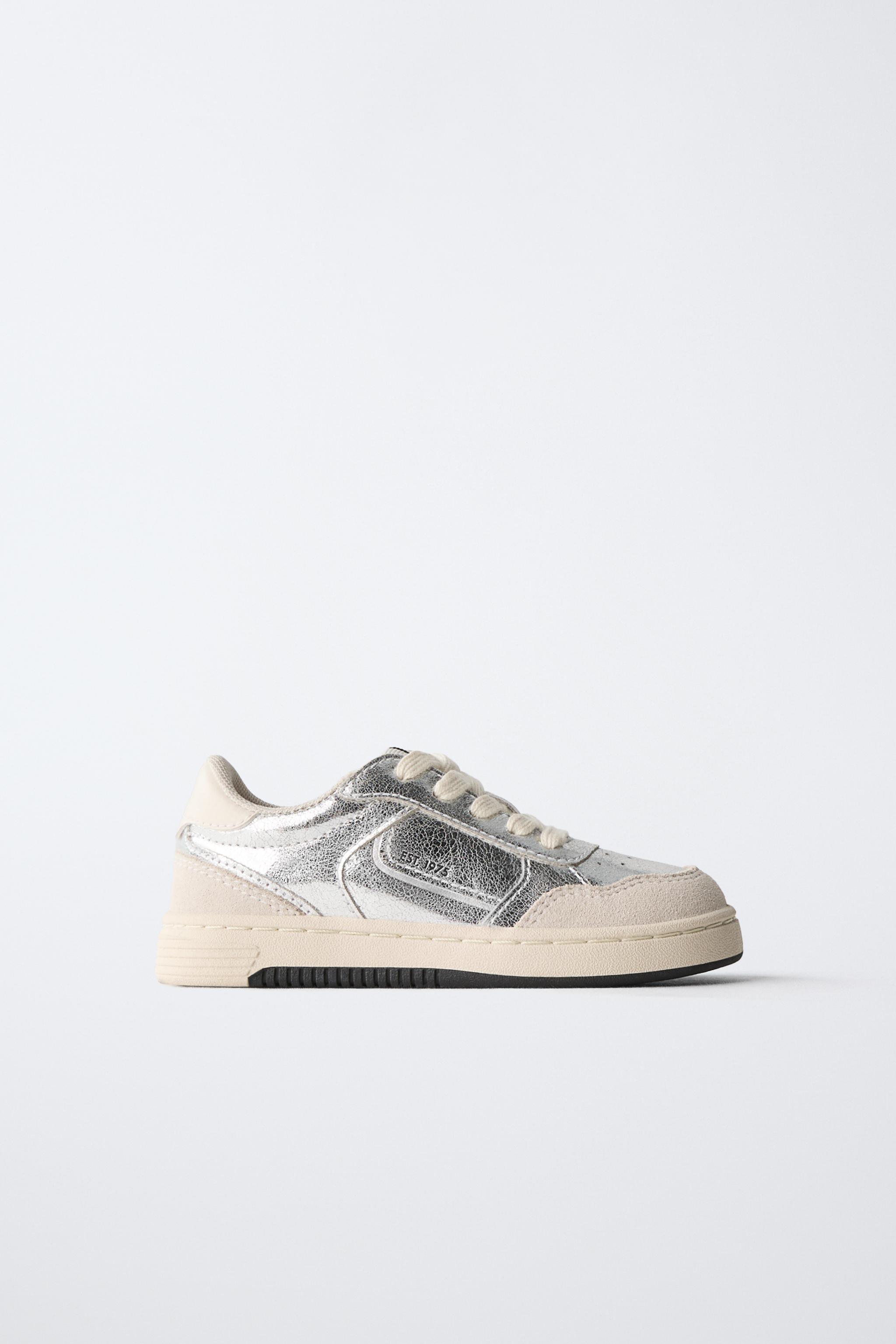 METALLIC SNEAKERS — Silver