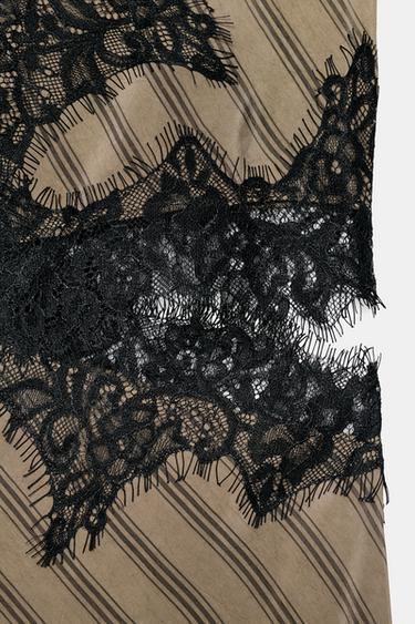 ROBE STYLE LINGERIE AJOURÉE ZW COLLECTION - Vison de Zara - Image 7