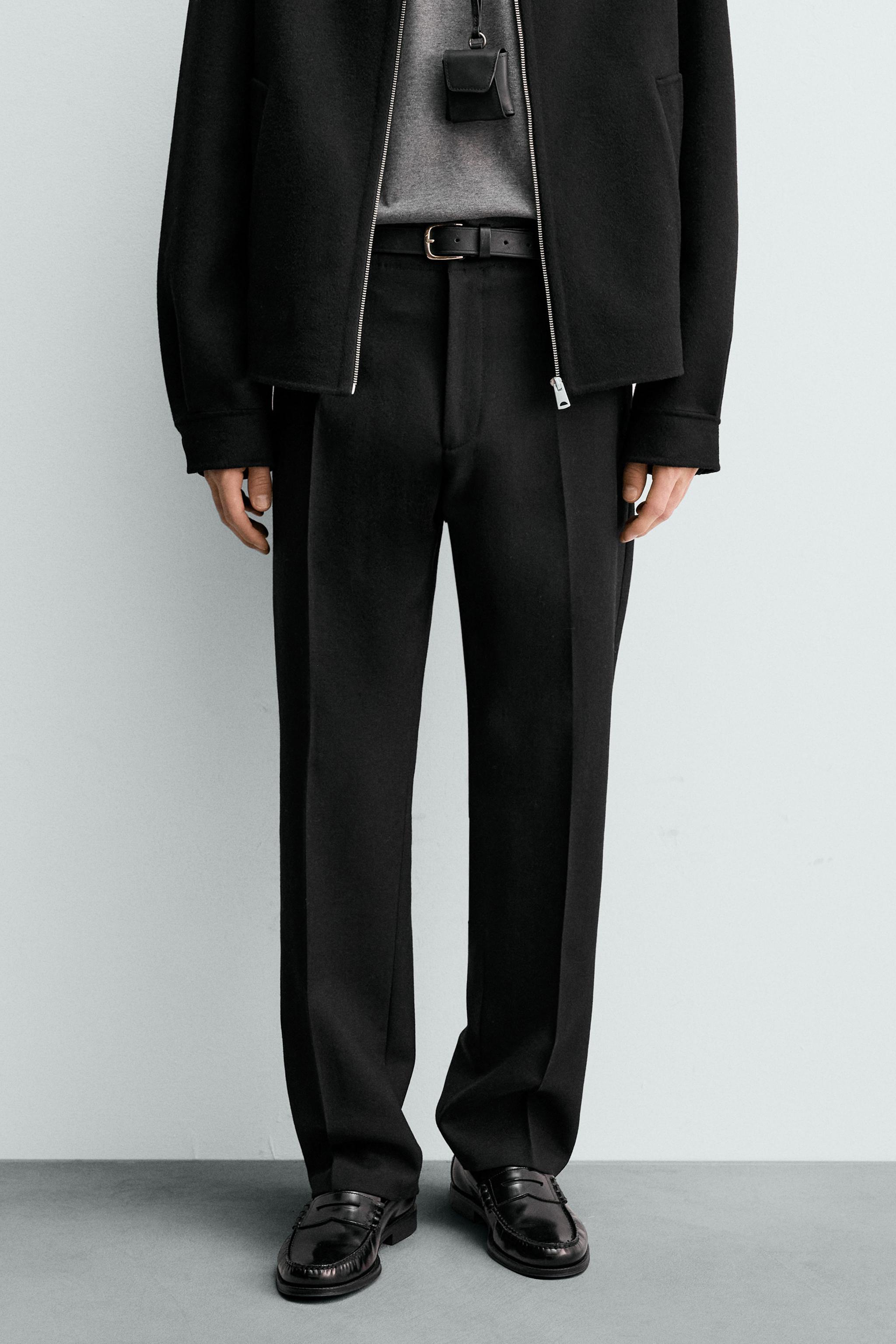 100％ウールORIGINSチノパンツ - ダークブラウン | ZARA Japan / 日本