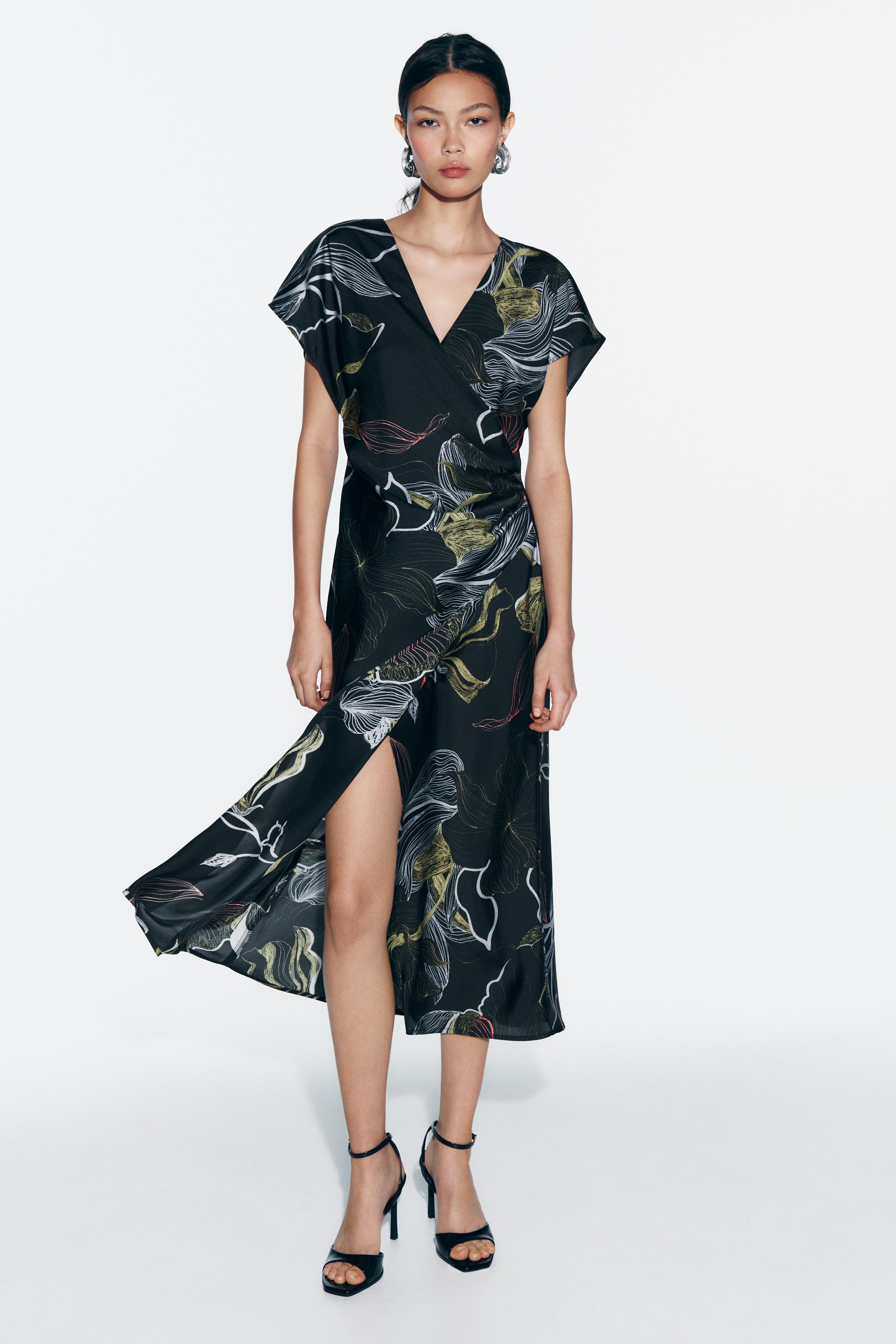 Zara Patchwork Print Midi Dress