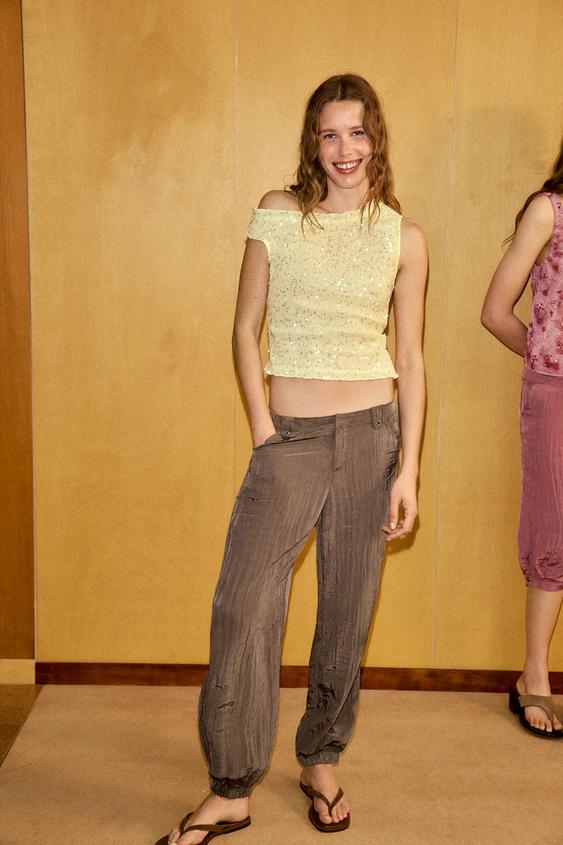 FLOWY TEXTURED PANTS from Zara - $49.90