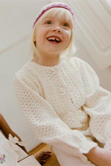 LACE KNIT CARDIGAN - Ecru by Zara - Image 5