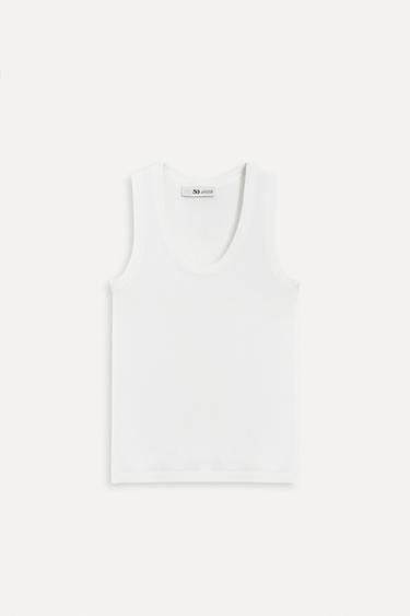 Zara SLEEVELESS KNIT TOP 50TH ANNIVERSARY - White