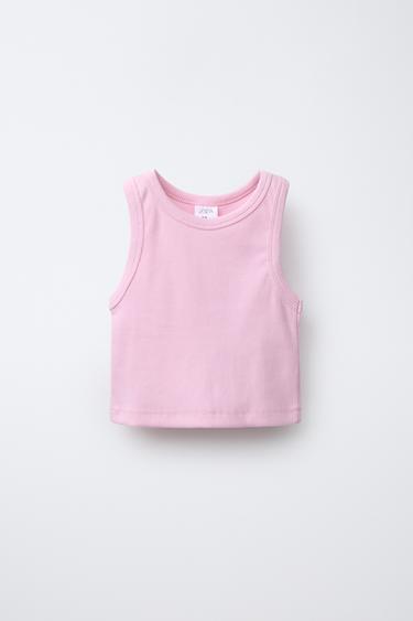 CAMISETA RIB BÁSICA - Rosa de Zara - Imagen 0