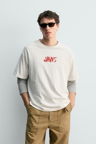 CAMISETA ILUSTRACIÓN JAWS© UCS LLC AND AMBLIN X DYLAN´S T-SHIRT CLUB X ZARA - blanco de Zara