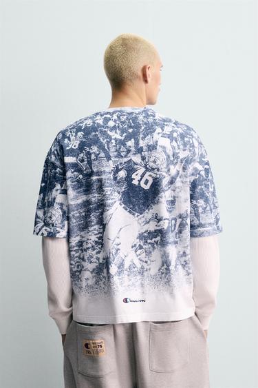 CHAMPION ® X ZARA AMERICAN FOOTBALL PRINT T-SHIRT - Printed by Zara - Image 2
