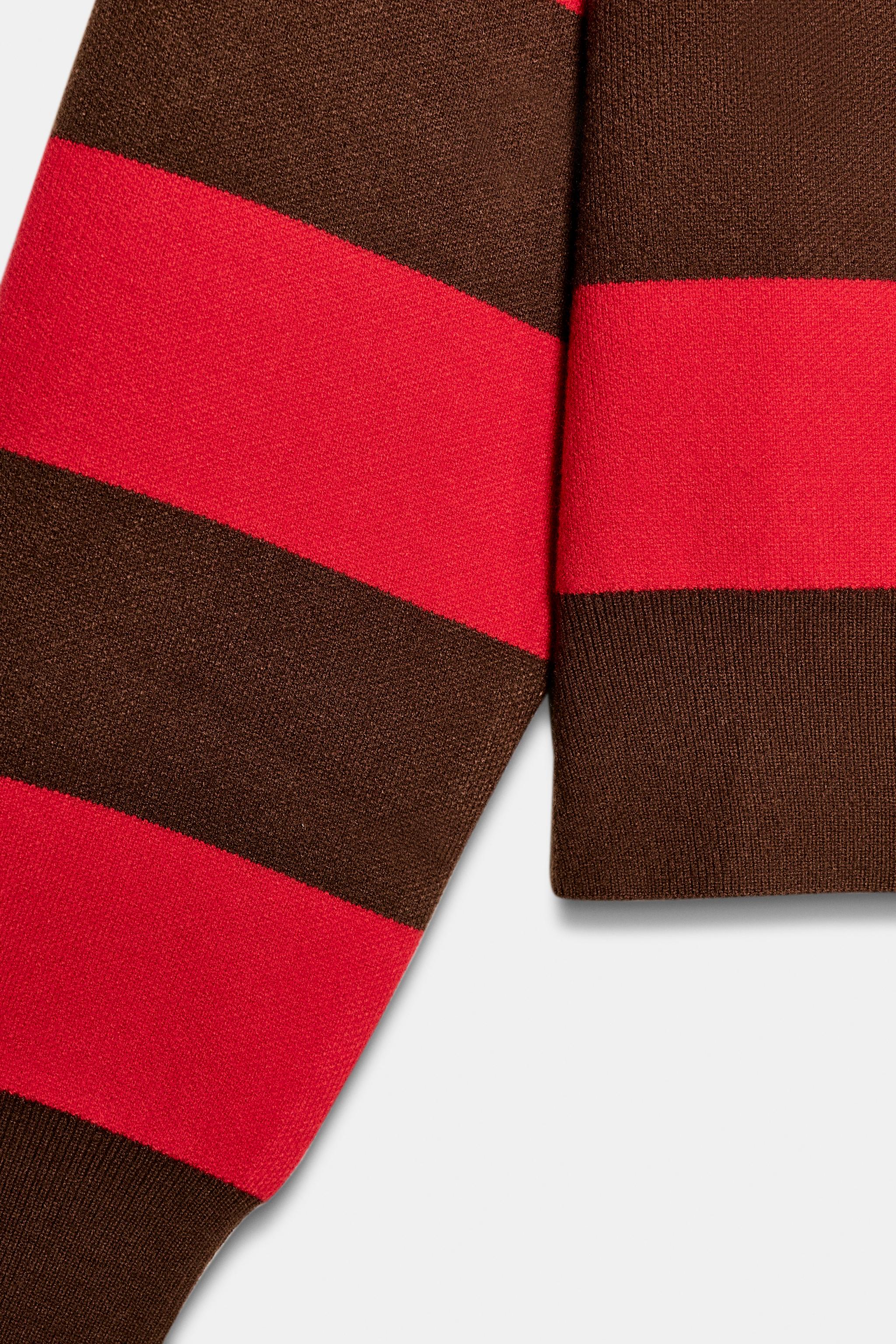 PULL POLO EN MAILLE À RAYURES