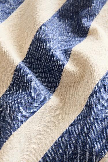 LOT SERVIETTES BANDES FIL TEINTÉ (LOT DE 2) - Écru / Bleu de Zara - Image 3