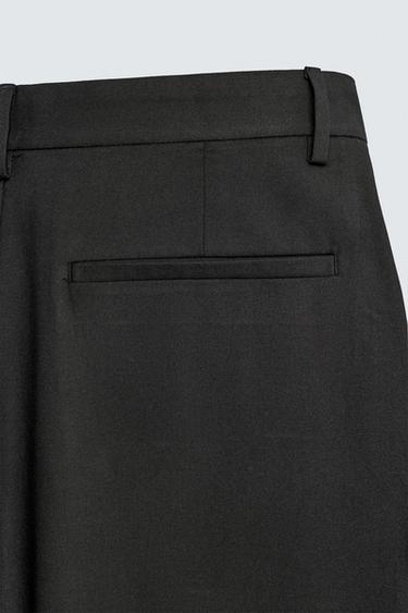 RELAXED FIT SUIT TROUSERS WITH PLEATS - Black by Zara - Image 7