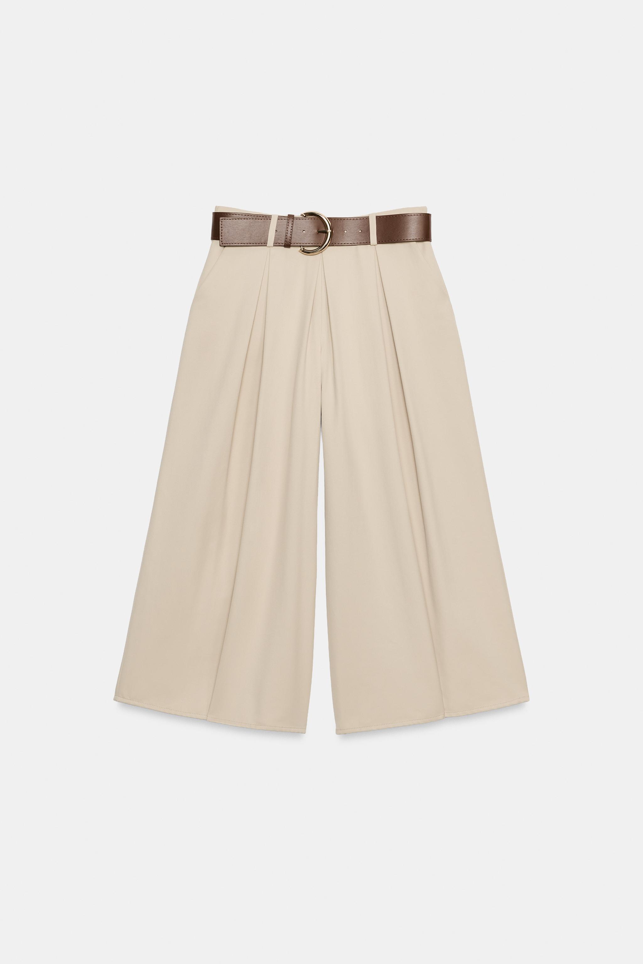 BELTED CULOTTE PANTS