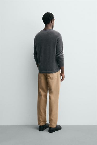 WASHED REGULAR FIT JEANS - Dark beige by Zara