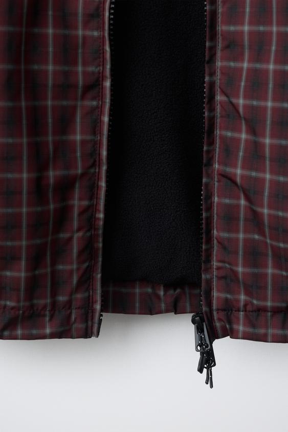 BLOUSON À CARREAUX DÉPERLANT - Bordeaux de Zara - Image 7