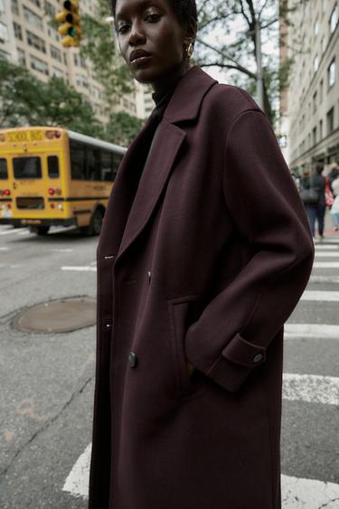 SOFT OVERSIZE COAT - Burgundy by Zara - Image 3