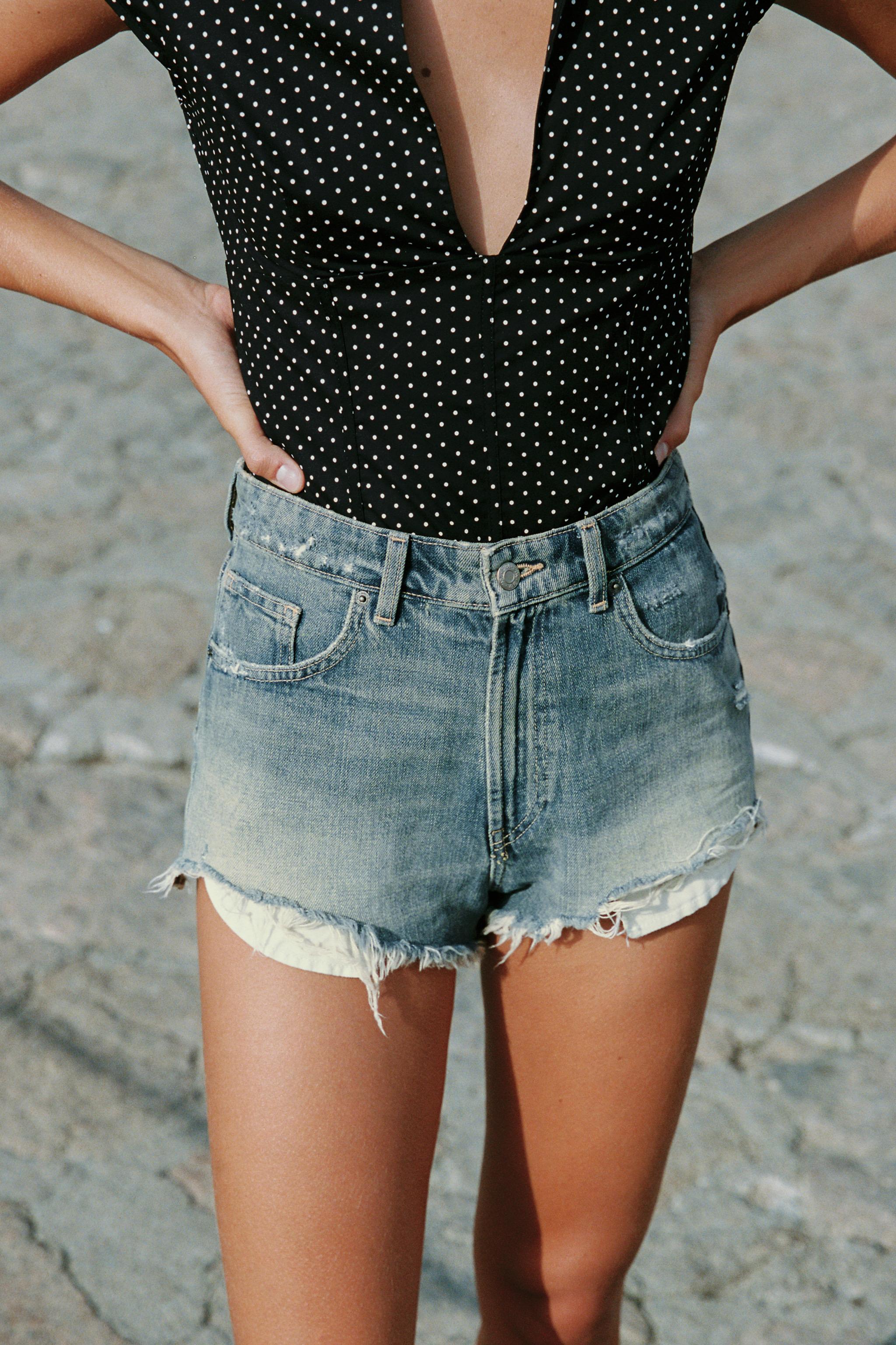 POLKA DOT CORSET-STYLE POPLIN SHIRT
