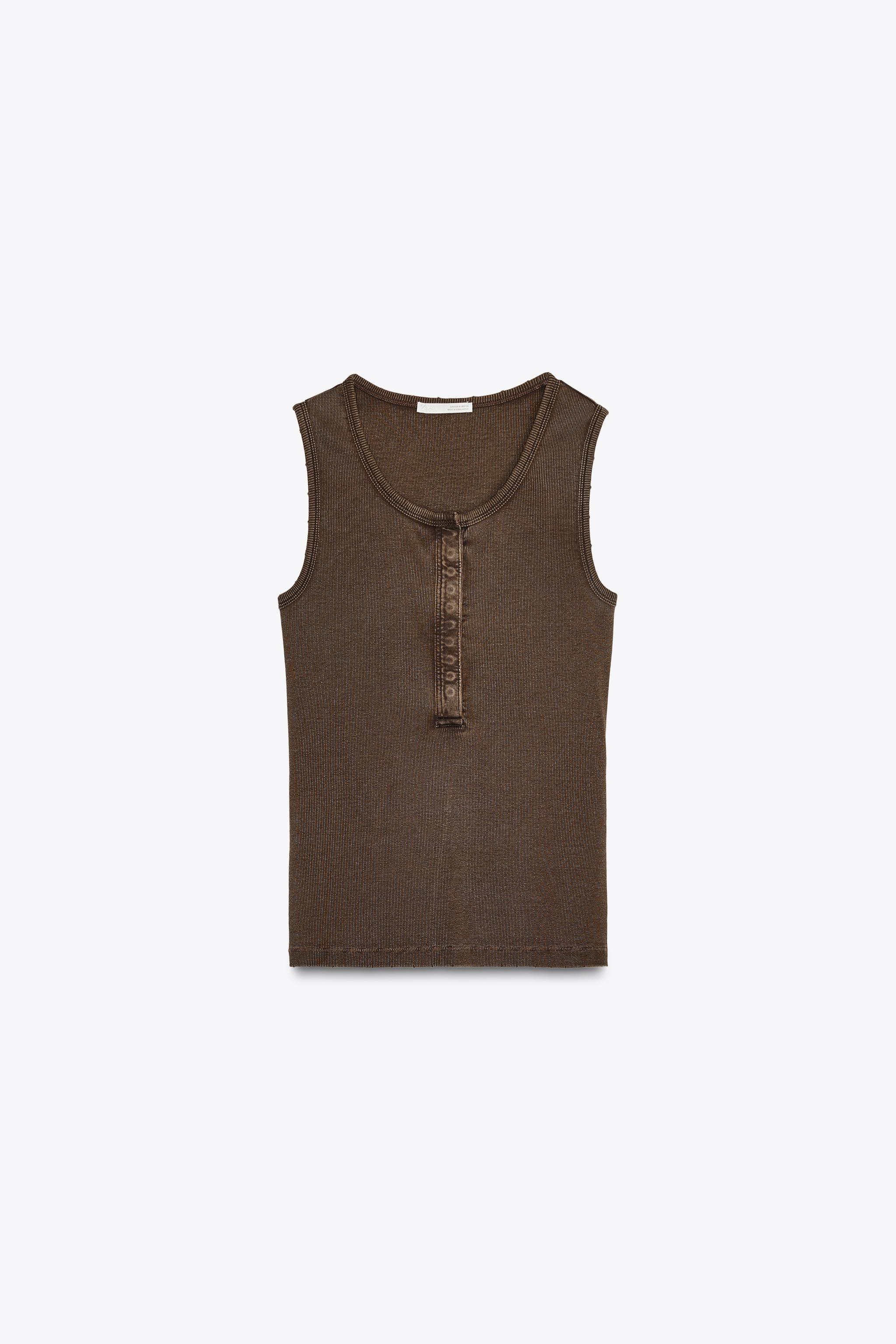 リブ グラデーション トップス - カーキ | ZARA Japan / 日本
