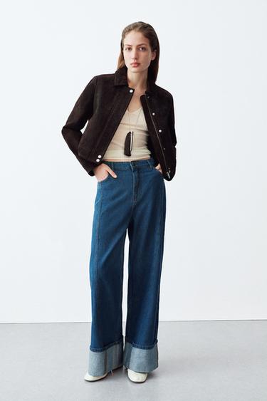 JEANS ZW COLLECTION WIDE LEG TIRO ALTO - Azul de Zara