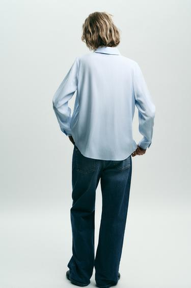 SOFT-TOUCH FLOWING SHIRT - Sky blue by Zara - Image 2