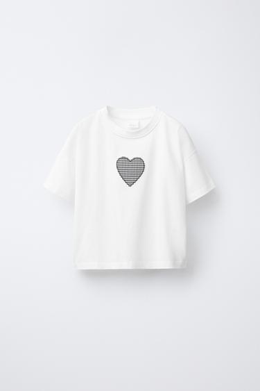 GINGHAM PATCH T-SHIRT - White by Zara - Image 0