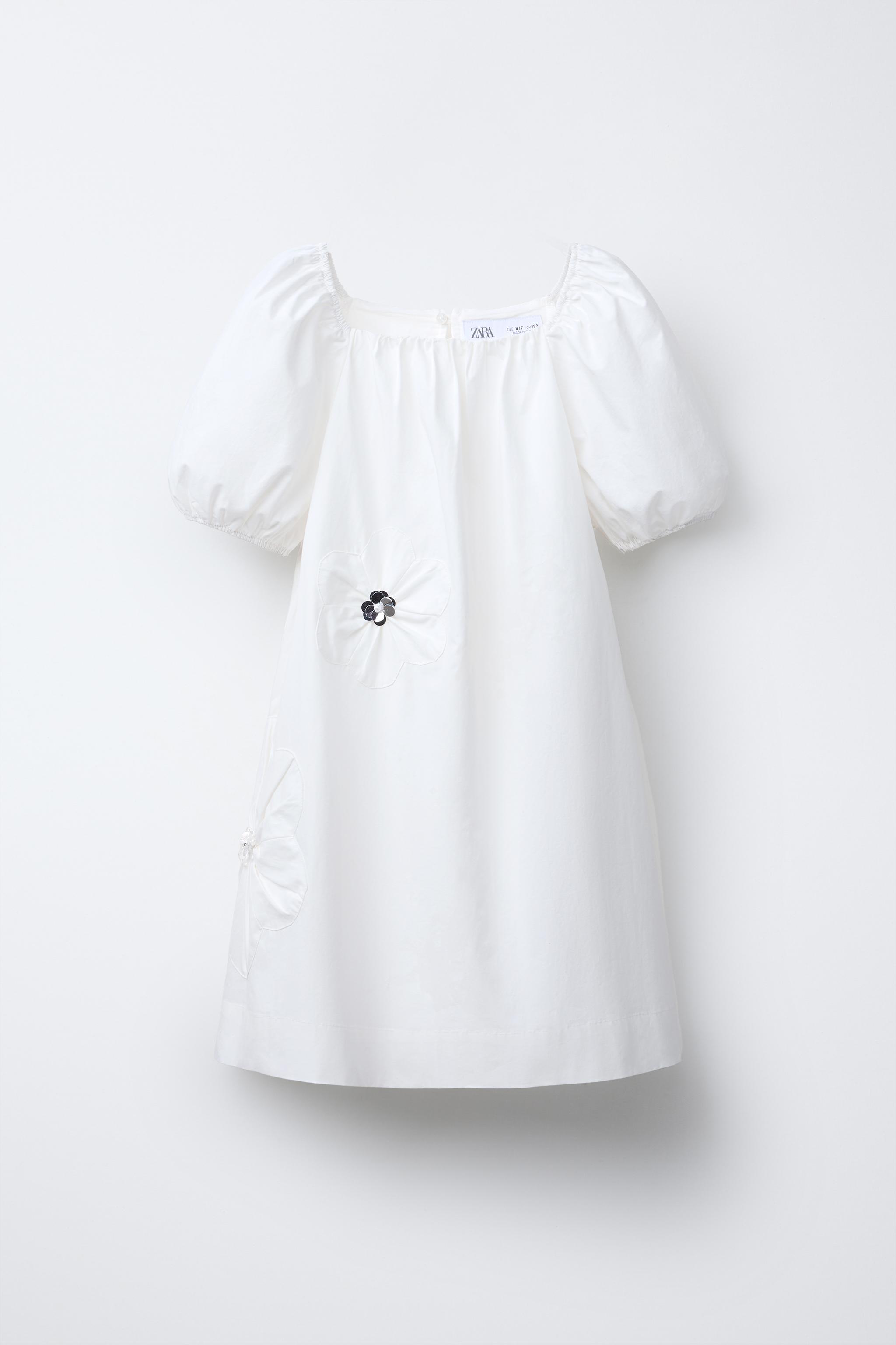 【ZARA】リボン ポプリンワンピース ホワイト | 3011/205/250 リボン ポプリンワンピース - ホワイト | ZARA Japan / 日本
