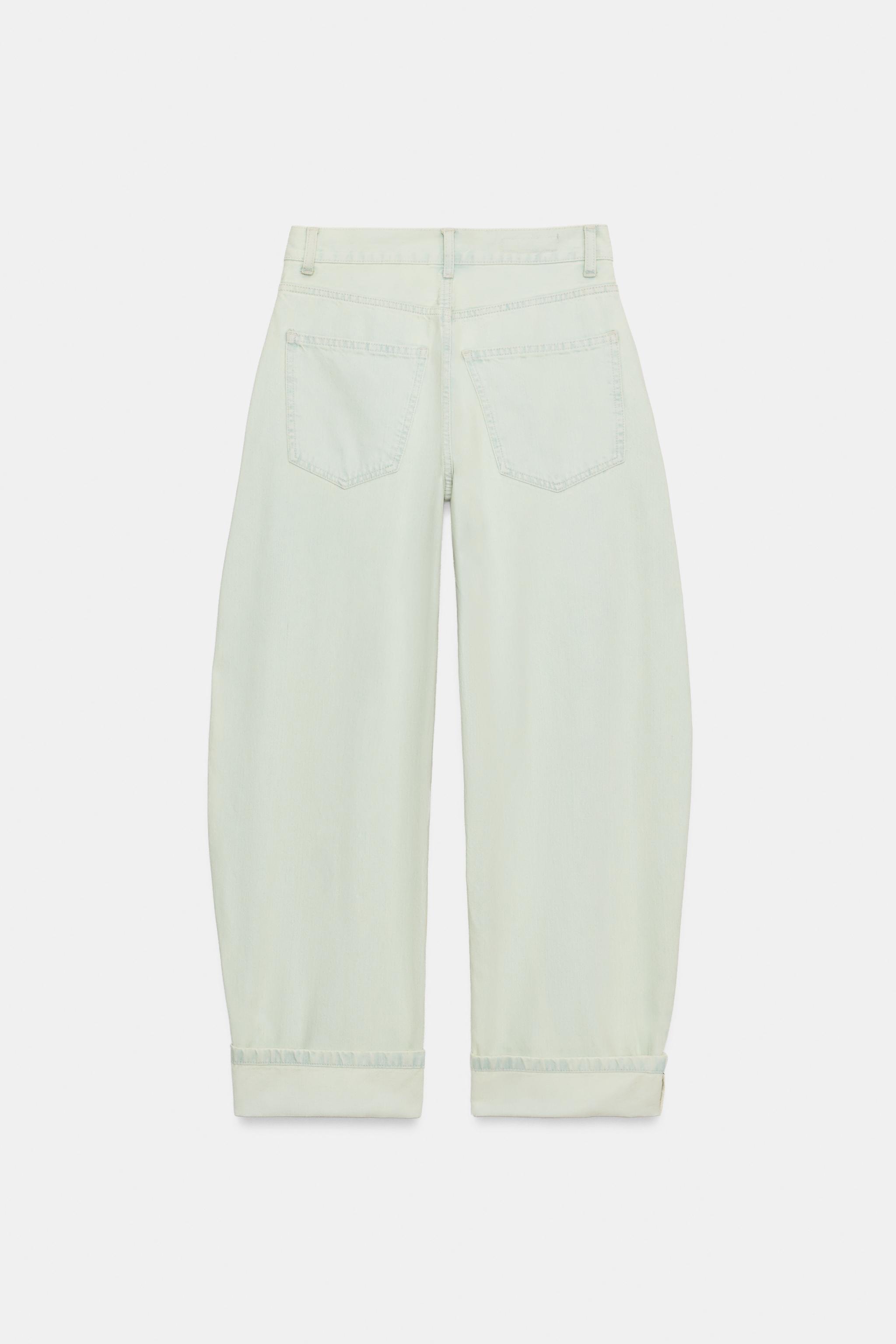 Женские джинсы Zara MID-RISE FOLDED BARREL JEANS — фото 5