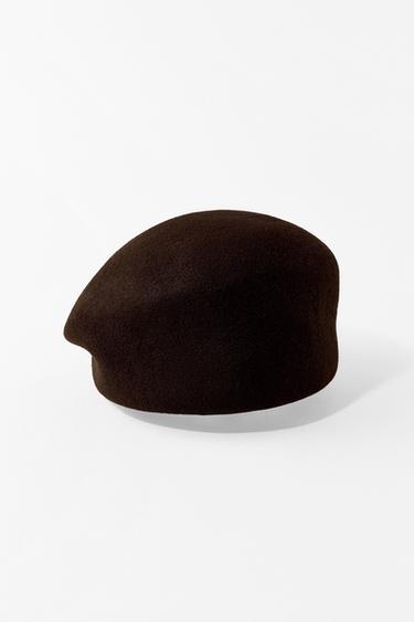 100% WOOL SKULLCAP - Brown by Zara