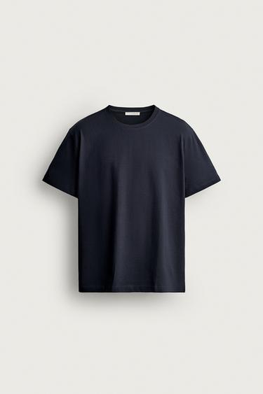 BASIC MEDIUM WEIGHT T-SHIRT /02 - Navy blue by Zara