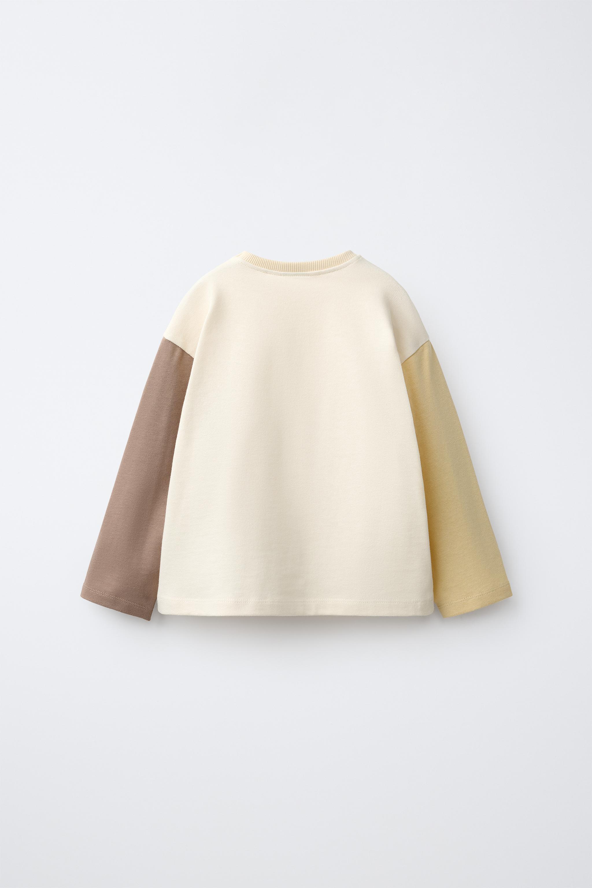 COLOR-BLOCK HEART T-SHIRT — Ecru