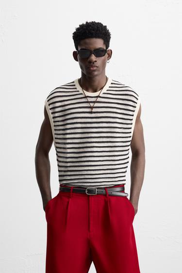 CANOTTA TANK IN MAGLIA A RIGHE - Righe di Zara