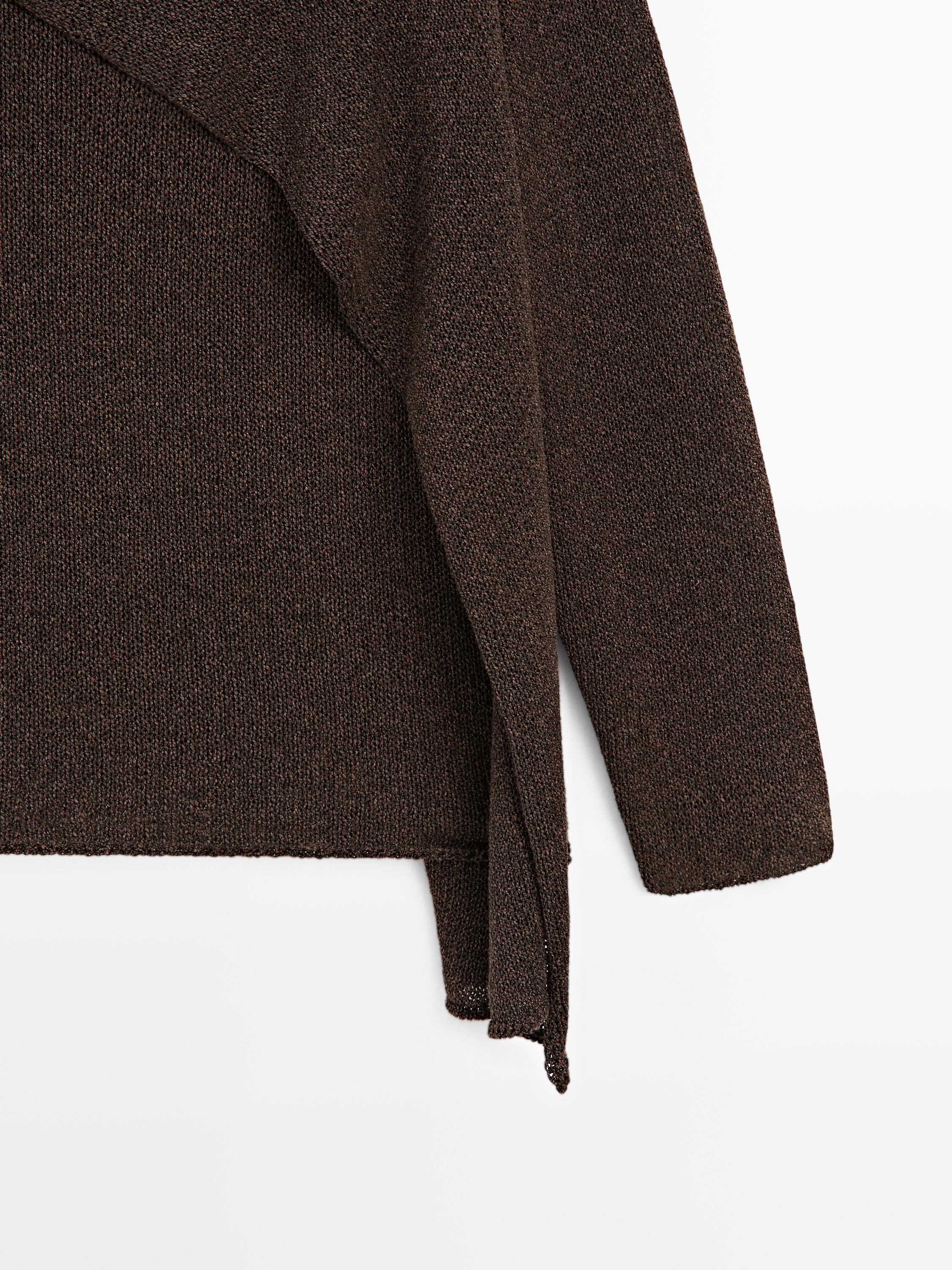 Cotton blend knit cape sweater