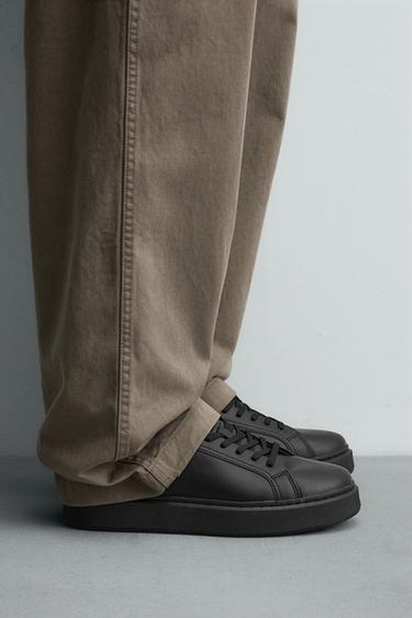 Zara MONOCHROME THICK-SOLED SNEAKERS - Black - Image 0