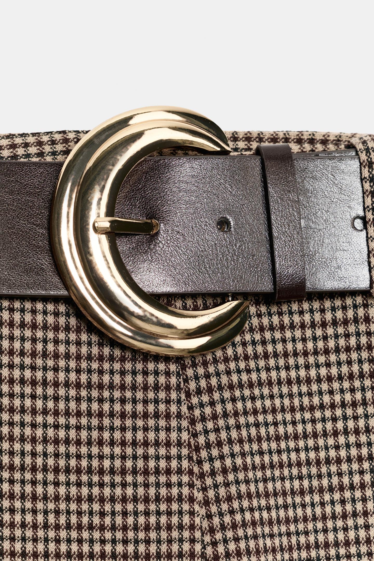 Женские леггинсы Zara Belted Seam, цвет: Бежевый — фото 7