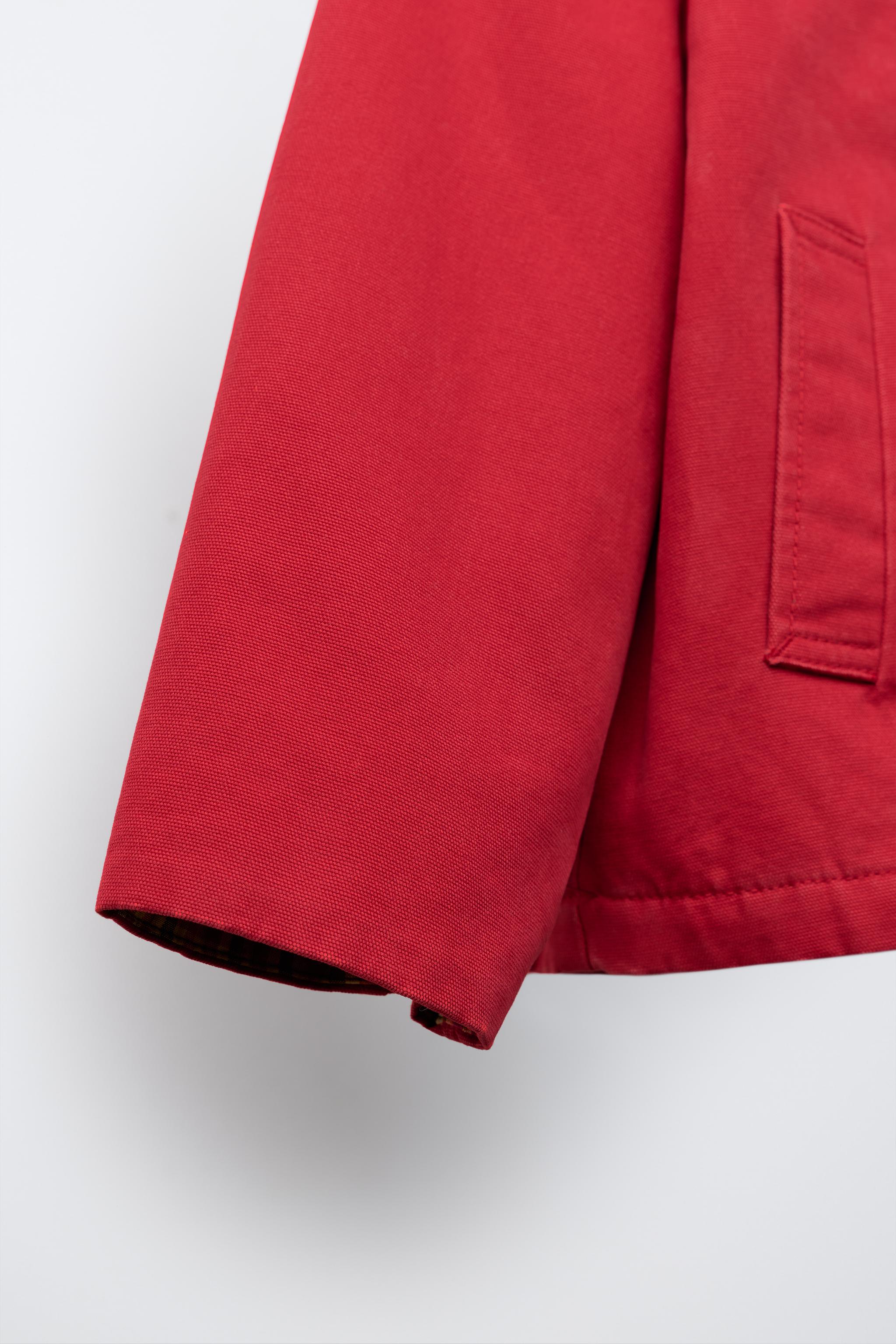 BLOUSON EN TOILE À COL CONTRASTE