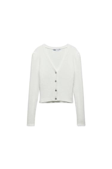 KNIT CARDIGAN WITH GEM BUTTON