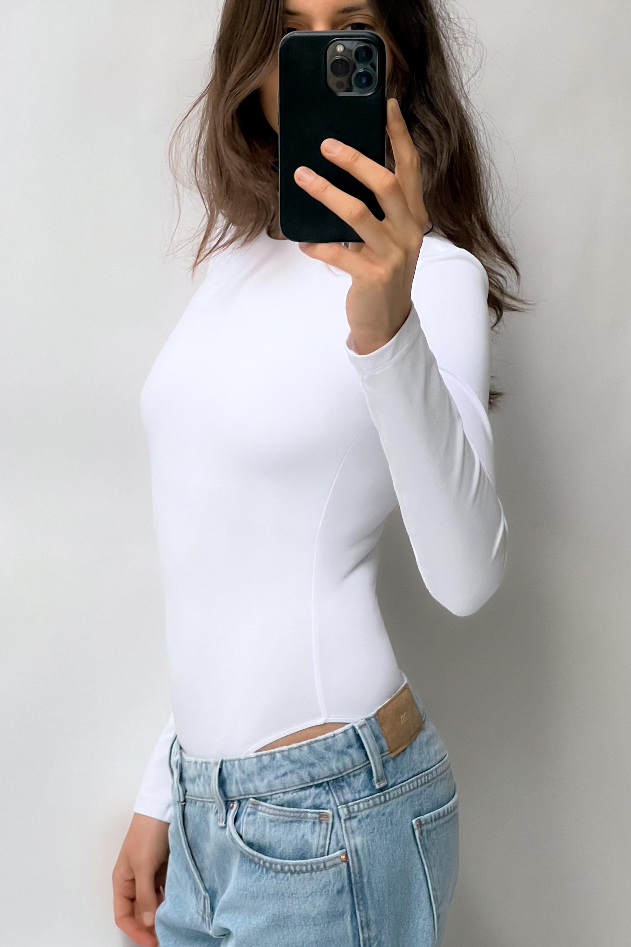 White Long-sleeve Bodysuit