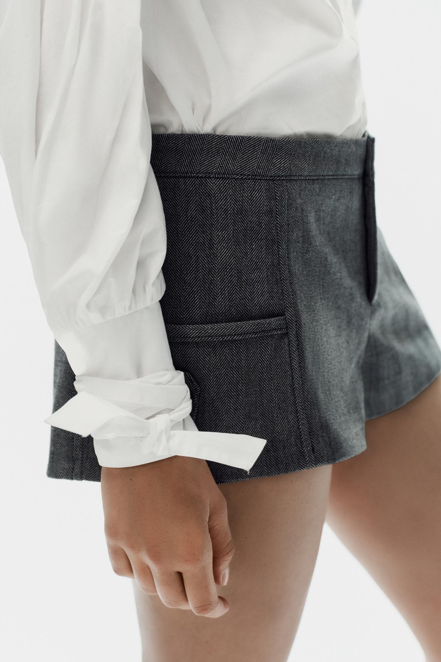 Женская рубашка Zara Popelin Bow, цвет: Белый — фото 3