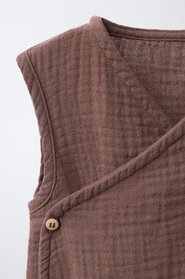 BODY CROISÉ TEXTURÉ - Marron de Zara - Image 2