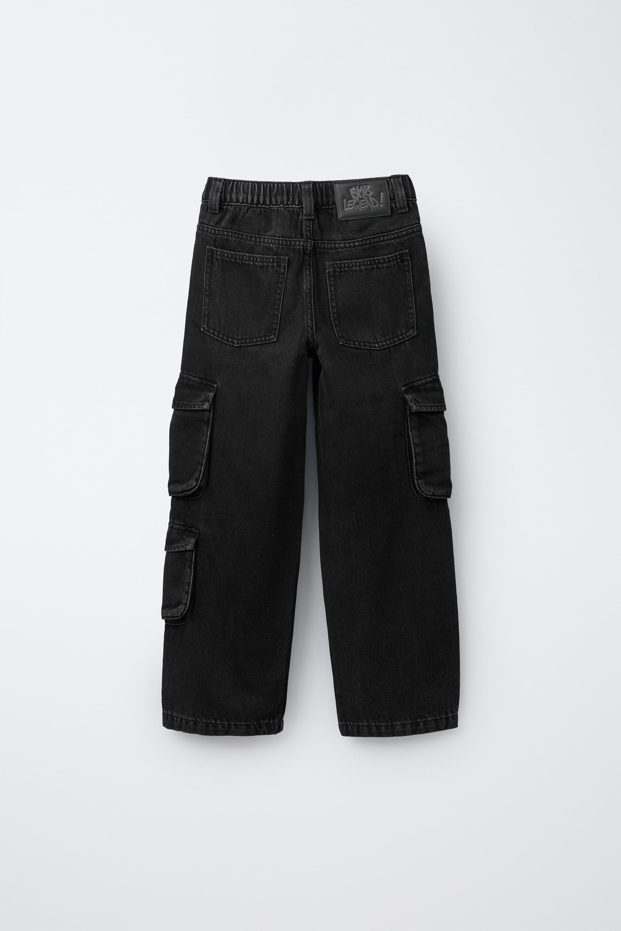 ② ZARA ユーティリティカーゴパンツ　デニム　マルチポケット　EUR40 ZARA ユーティリティ カーゴデニムパンツ cargo ミリタリー