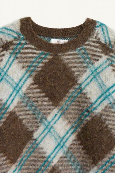 PULL EN JACQUARD GÉOMÉTRIQUE ÉDITION LIMITÉE - Bleu clair de Zara - Image 7