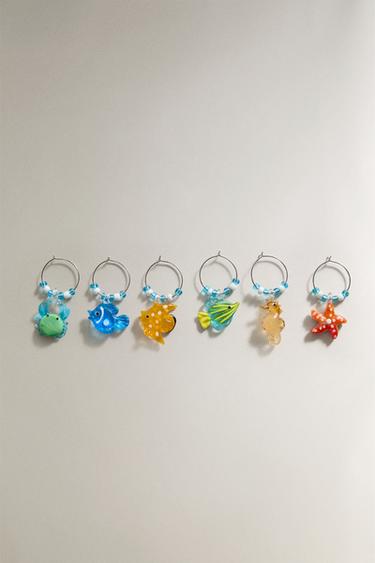 PACK OF MARINE GLASS CHARMS - yellow by Zara - Image 0