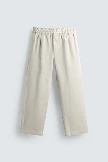 RELAXED FIT CHINO TROUSERS - Grey marl by Zara