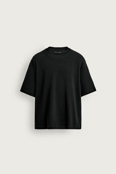 CAMISETA DE MALHA BOXY FIT - Preto da Zara