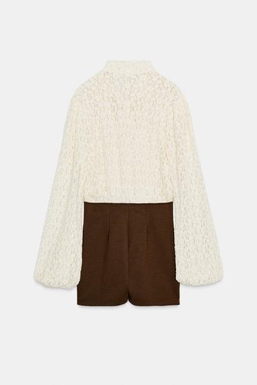 COMBI-SHORT NŒUD BIMATIÈRE - Écru / Marron de Zara - Image 6