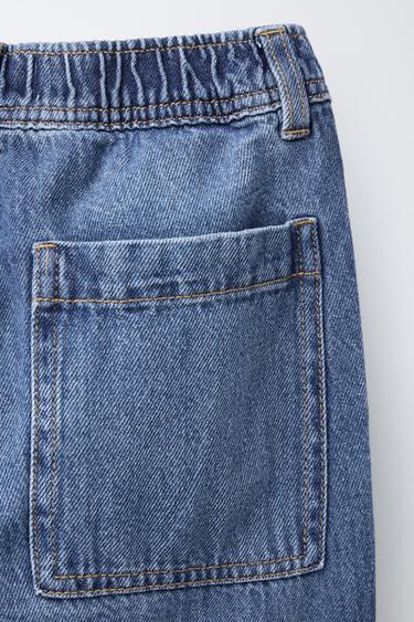 BALLOON JEANS WITH ELASTIC TRIM - Mid-blue by Zara - Image 3